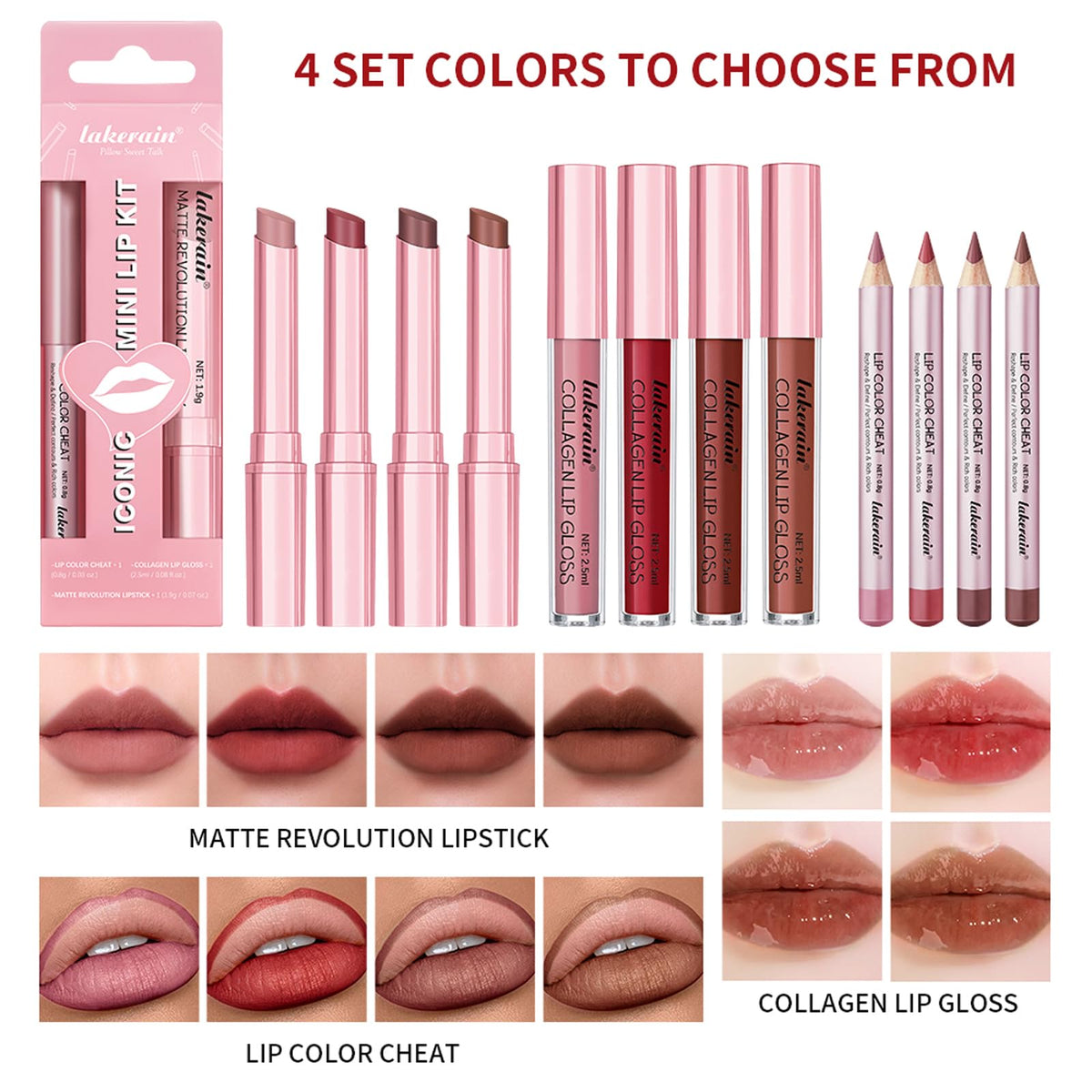 12Pcs Matte Liquid Lipstick and Lip Liner Set, Lip Makeup Combo (Set A)