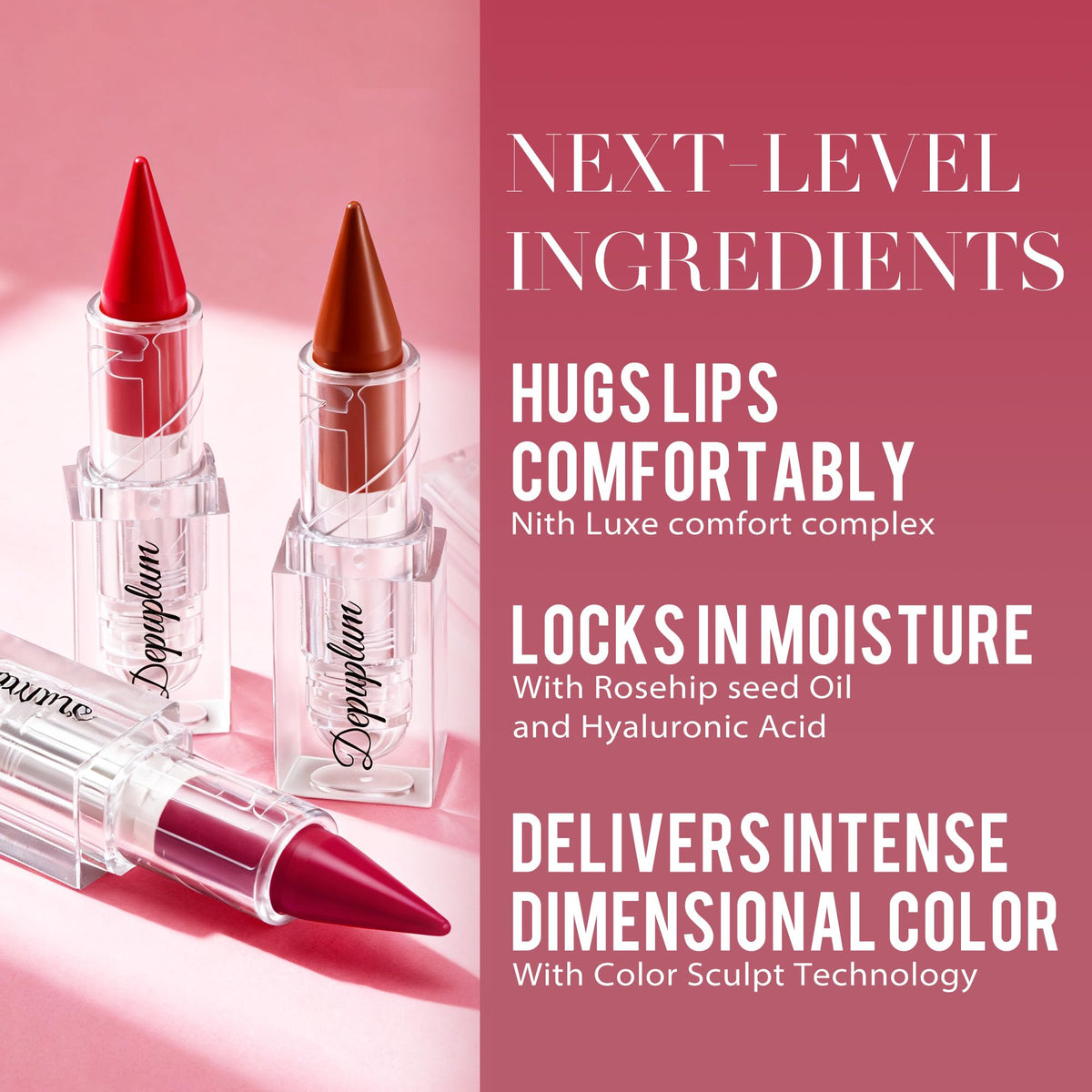 Depuplum Black Lipstick Glitter Red Lipstick Ombre Lips Dual Tone