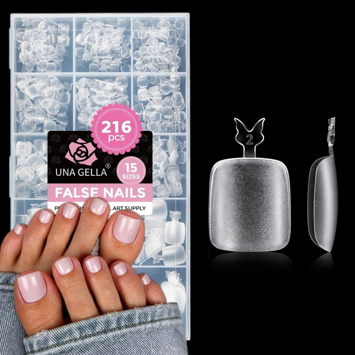 UNA GELLA Solid Nail Glue Super Strong for Press On Nails & Nail Tips 15g