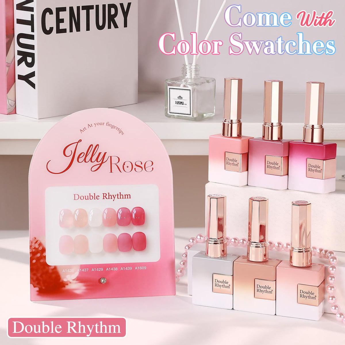 Double Rhythm 6 Pcs 15 ML Gel Polish Set Same Color Same Bottle Soak Off Gel Polish Kit Nail Art Manicure Salon DIY at Home for Women (Dark Light Brown Orange Maroon-T6-6)