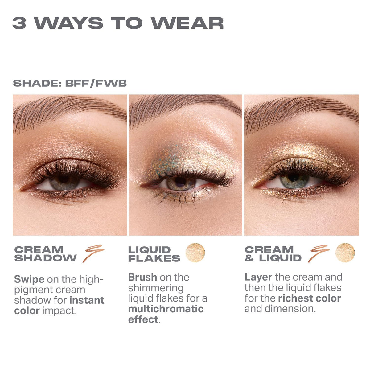 Morphe Mixed Signals Dual-Ended Eyeshadow Stick - Cream Eyeshadow Pigment & Chrome Liquid Flakes for Bold, Layered Eye Makeup Looks - Committed/Conflicted (0.028 oz)