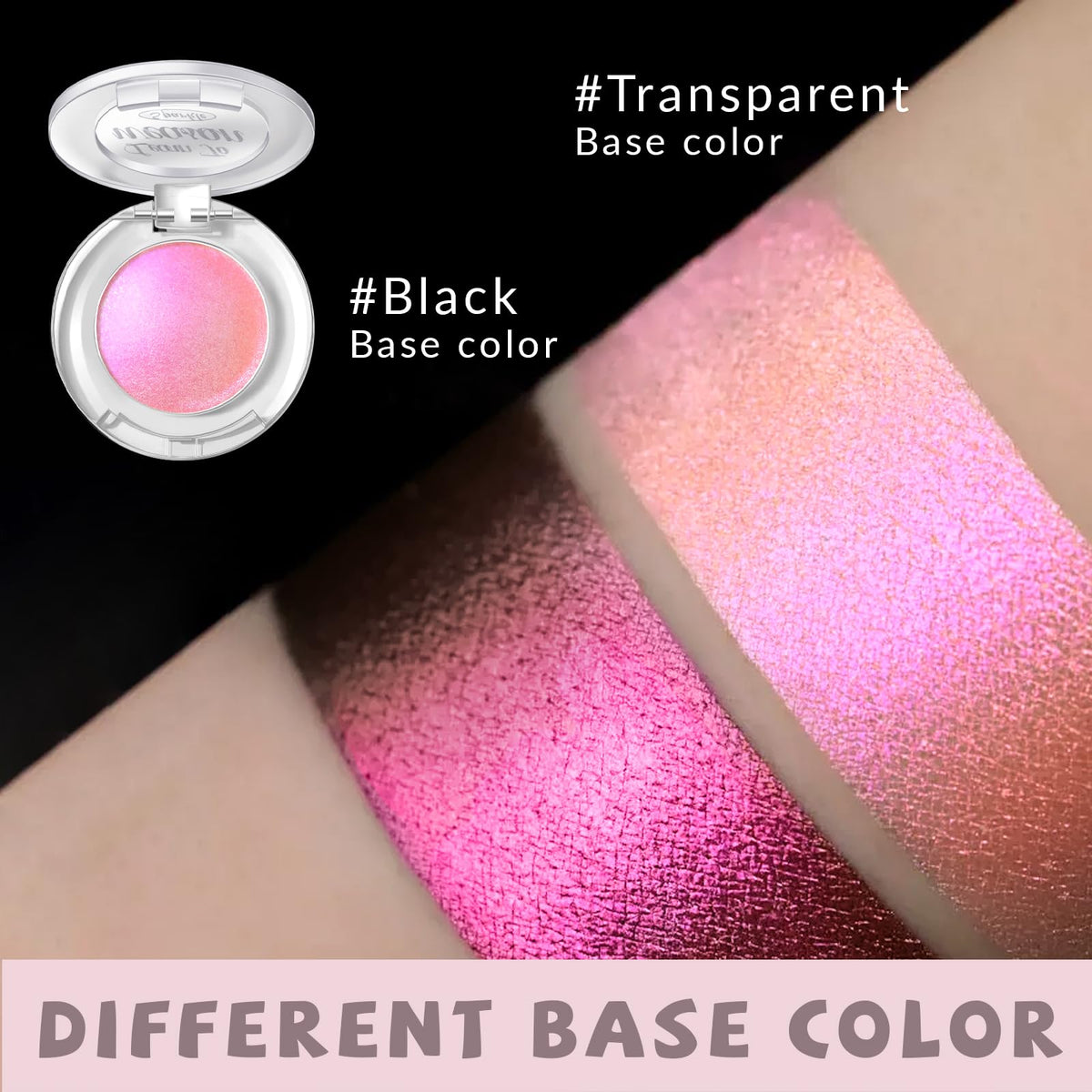HOSAILY Holographic Duochrome Blue Glitter Eyeshadow, Color Shift Metallic Shimmer Eyeshadow Palette, Chameleon Sparkle Inner Corner Eye Highlighter, Iridescent Eye Shadow Palette Fairy Makeup#04