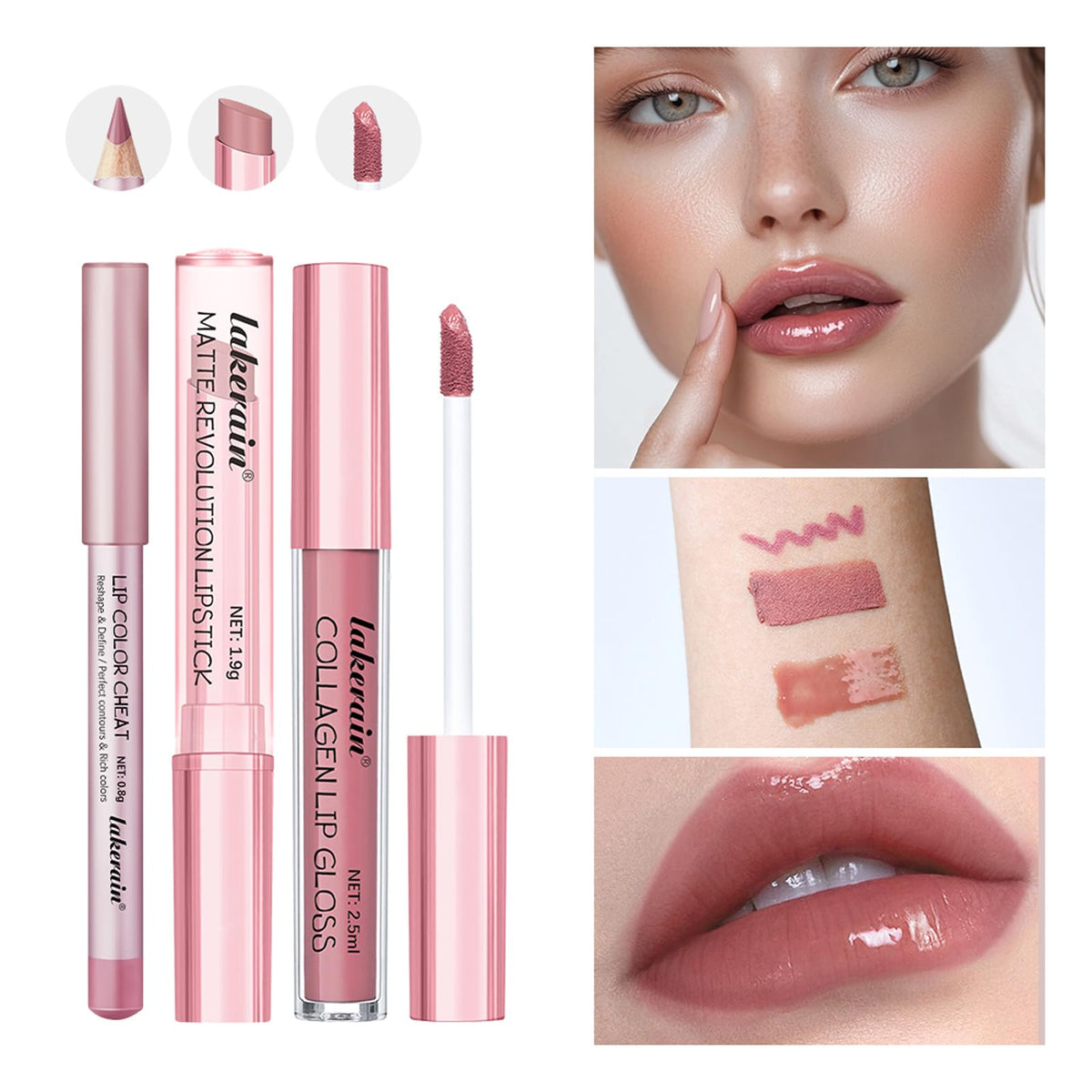 12Pcs Matte Liquid Lipstick and Lip Liner Set, Lip Makeup Combo (Set A)