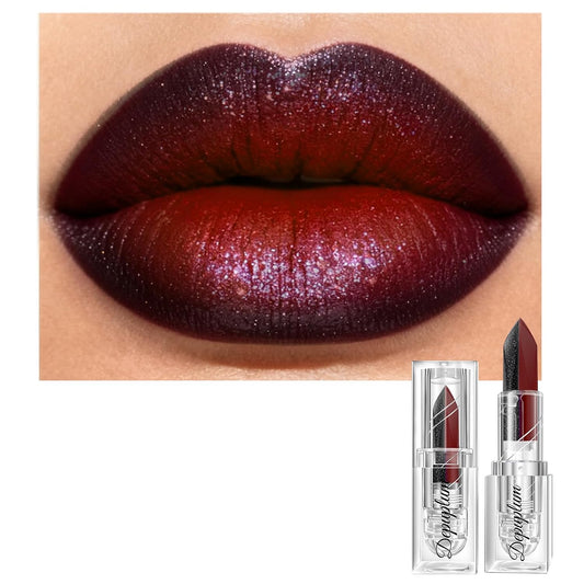 Depuplum Black Lipstick Glitter Red Lipstick Ombre Lips Dual Tone