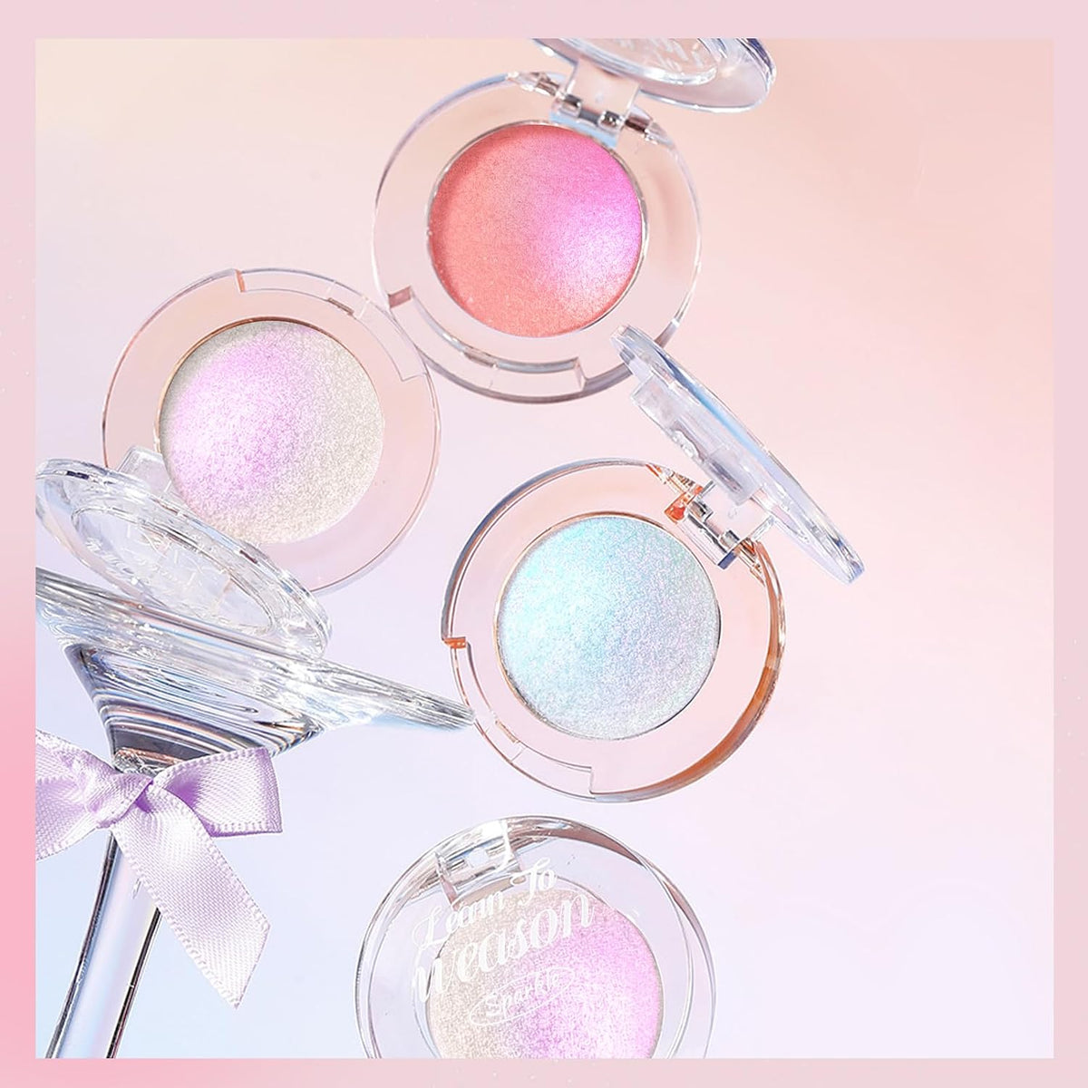 HOSAILY Holographic Duochrome Blue Glitter Eyeshadow, Color Shift Metallic Shimmer Eyeshadow Palette, Chameleon Sparkle Inner Corner Eye Highlighter, Iridescent Eye Shadow Palette Fairy Makeup#04