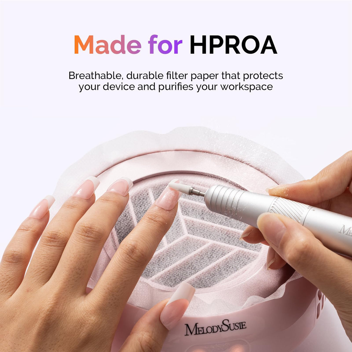 MelodySusie Pocket-Sized Nail Dust Collector HProA for Gel Polish Removal