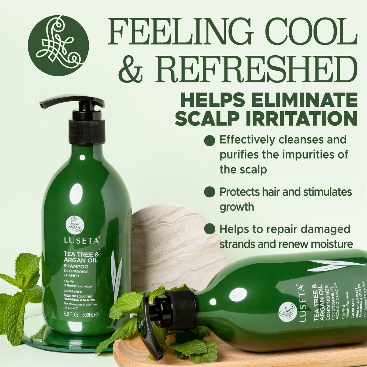 Luseta Rosemary Mint Shampoo and Conditioner Set for Hair Strengthening