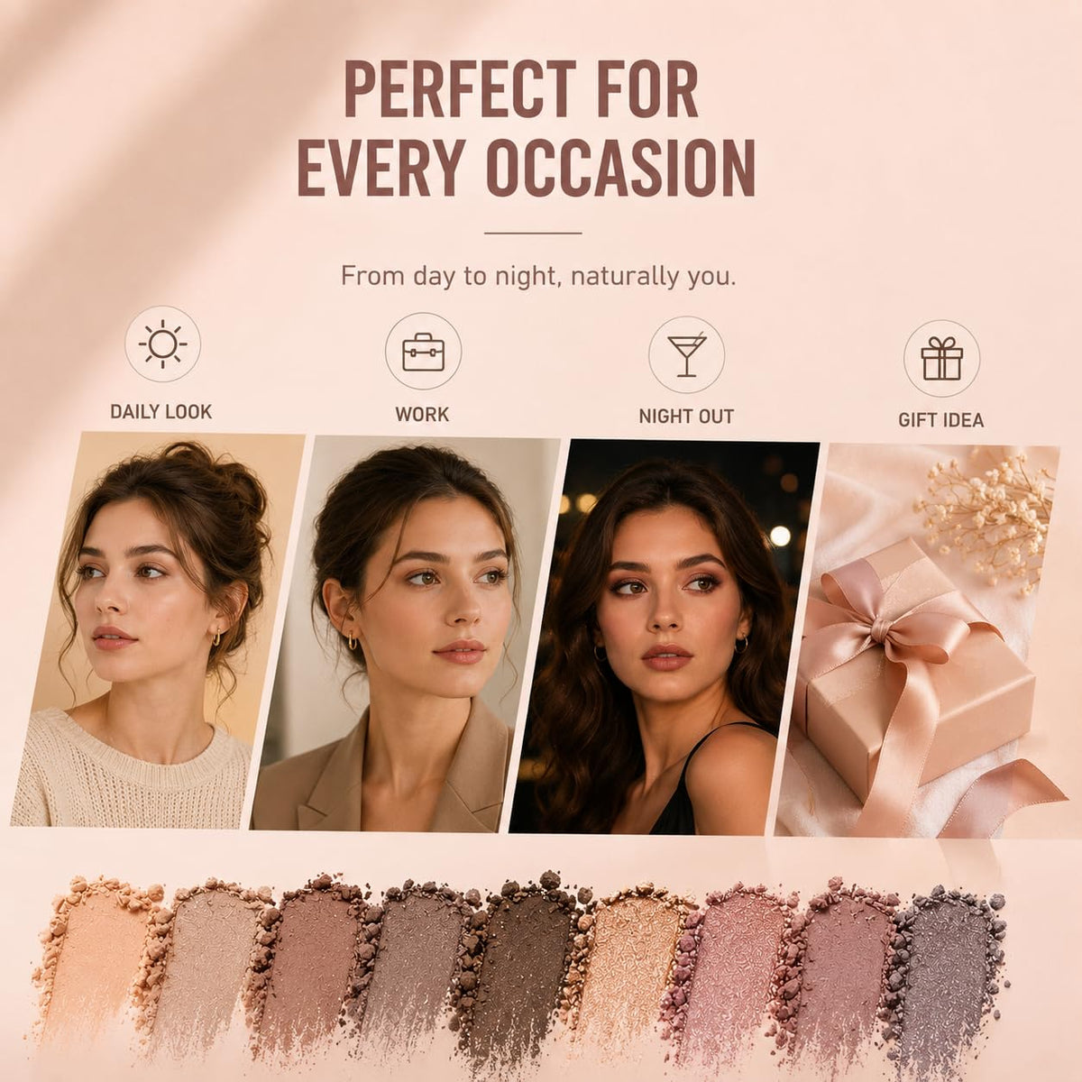 BOLOPER 2 Pack 12 Colors Makeup Nude Colors Eyeshadow Palette Natural Nude Matte Shimmer Glitter Pigment Eye Shadow Pallete Set Waterproof Smokey Professional Beauty Makeup Kit (2 PCS)