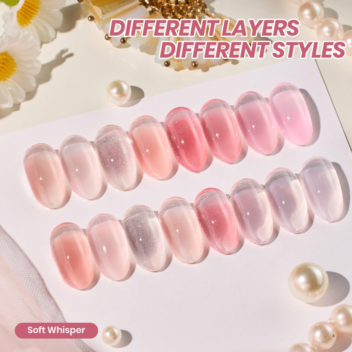 beetles Gel Polish Whispers of Love Jelly Gel Nail Polish Set, 6 Colors