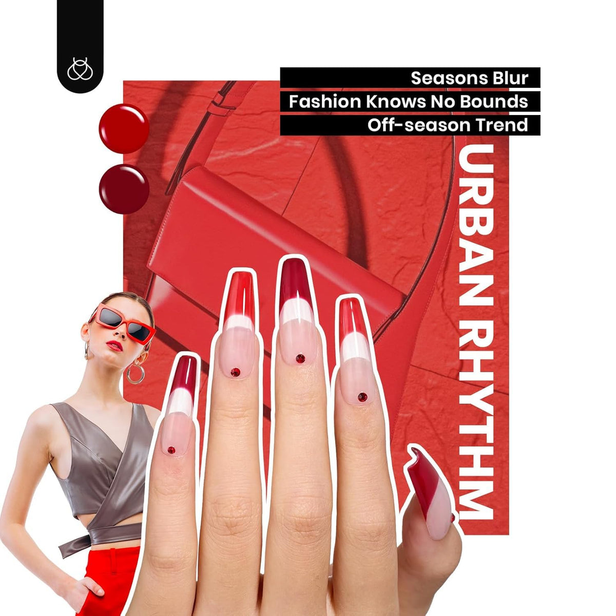 Beetles Fall Gel Nail Polish Set, 23Pcs Brown Burgundy Red Nude Pink