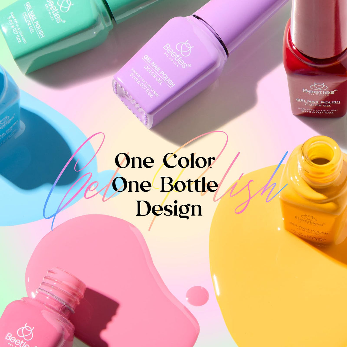 Beetles Gel Nail Polish Set, 63 PCS 55 Colors Gel Polish Kit with Base Coat