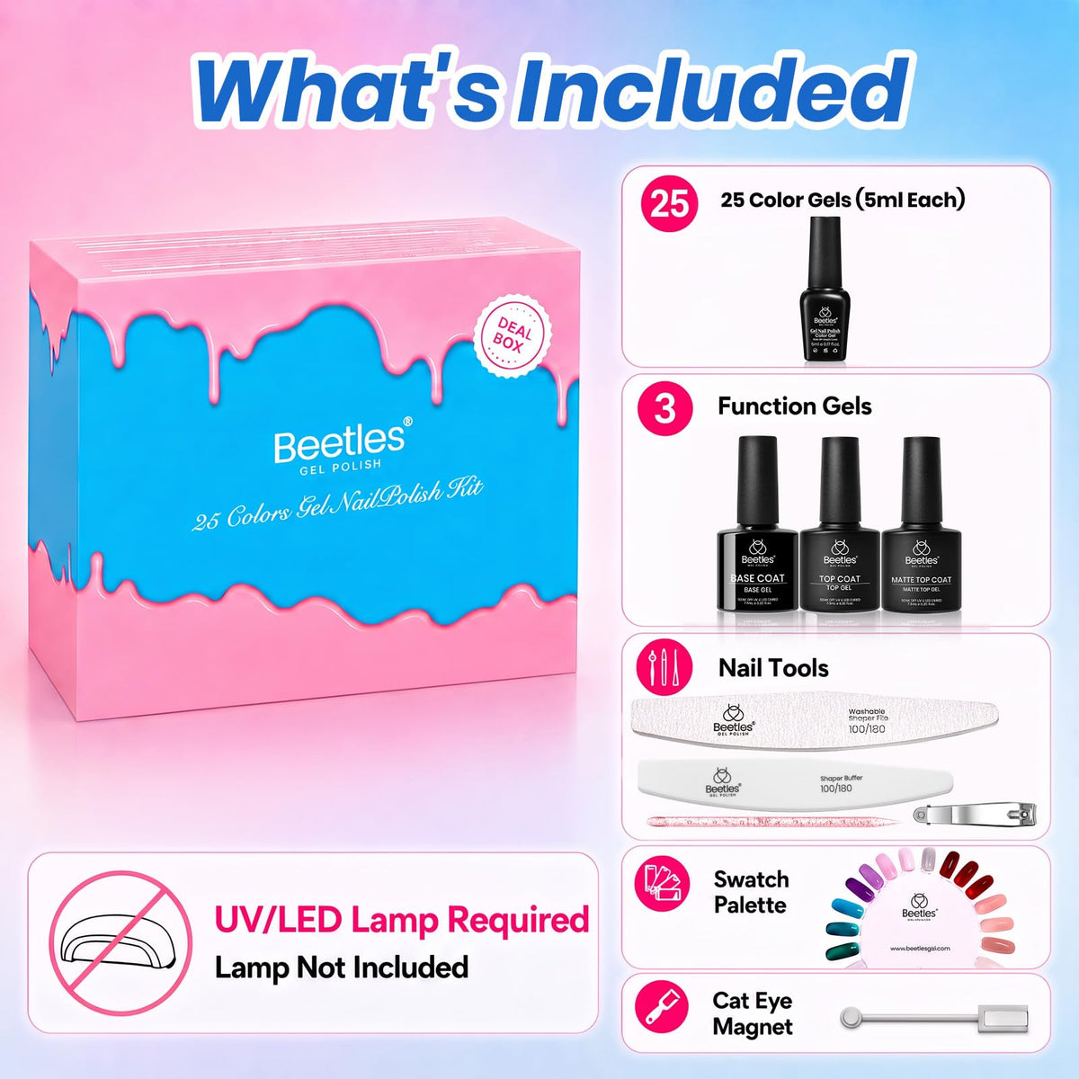 Beetles Cat Eye Gel Nail Polish Set, 36 Colors Magnetic Fall Gel Polish Kit