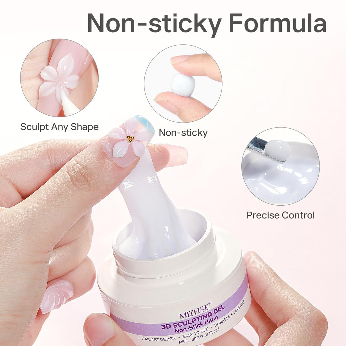 MIZHSE 3D Nail Scupting Gel for Nail Art, 6PCS Neon Colors Non-sticky