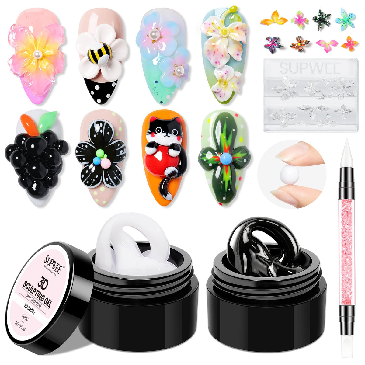 3D Gel for Nail Art, Clear 3d Sculpting Gel for Nail Art