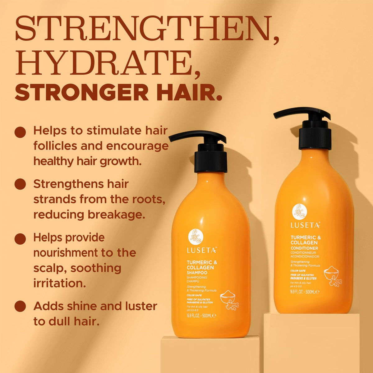 Luseta Rosemary Mint Shampoo and Conditioner Set for Hair Strengthening