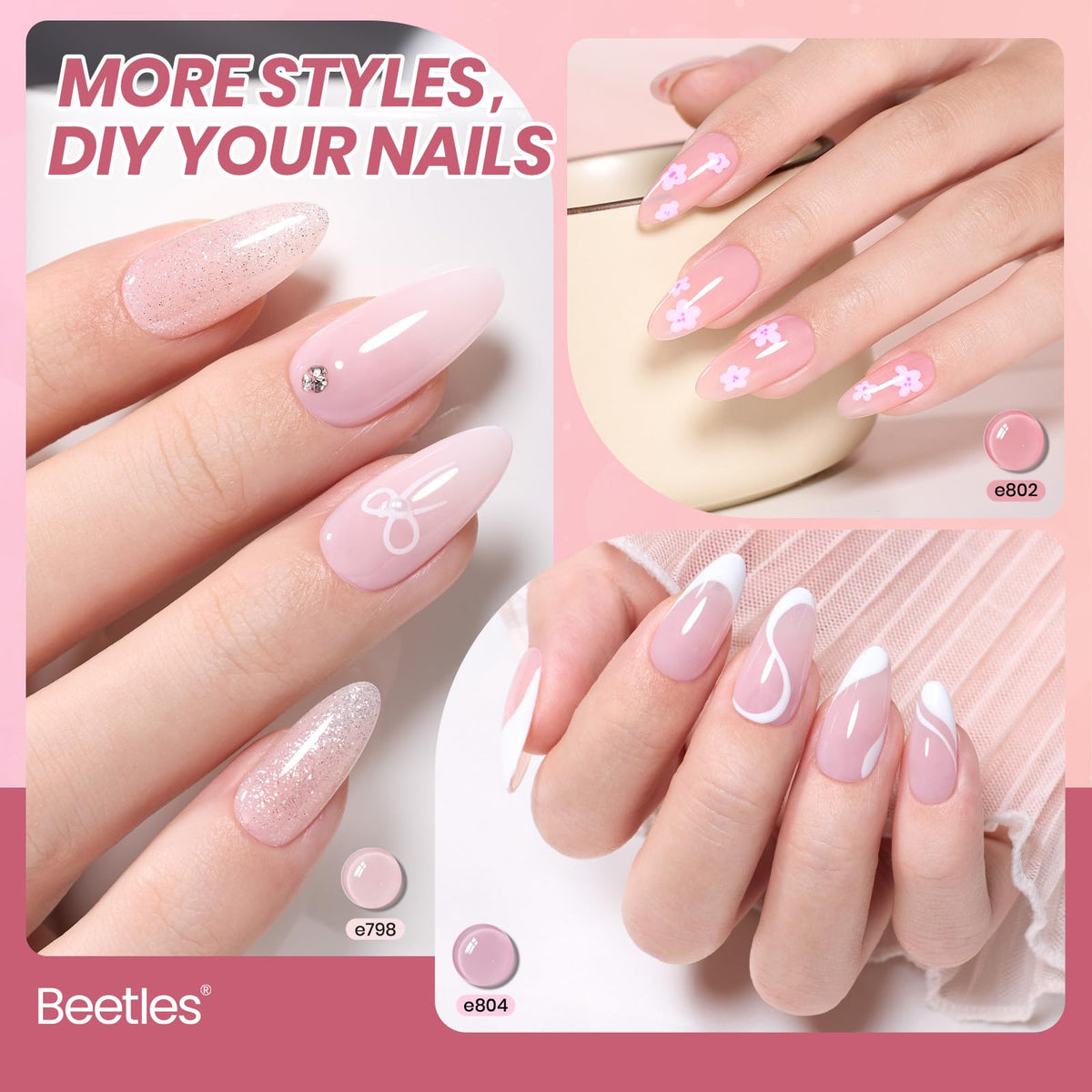 beetles Gel Polish Whispers of Love Jelly Gel Nail Polish Set, 6 Colors