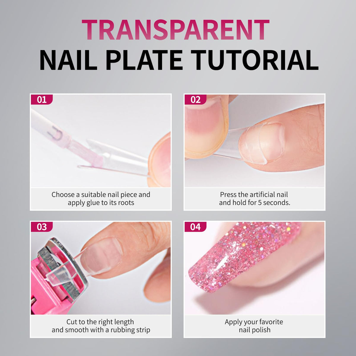 krofaue Extra Long Stiletto Nail Tips - False Clear Nais