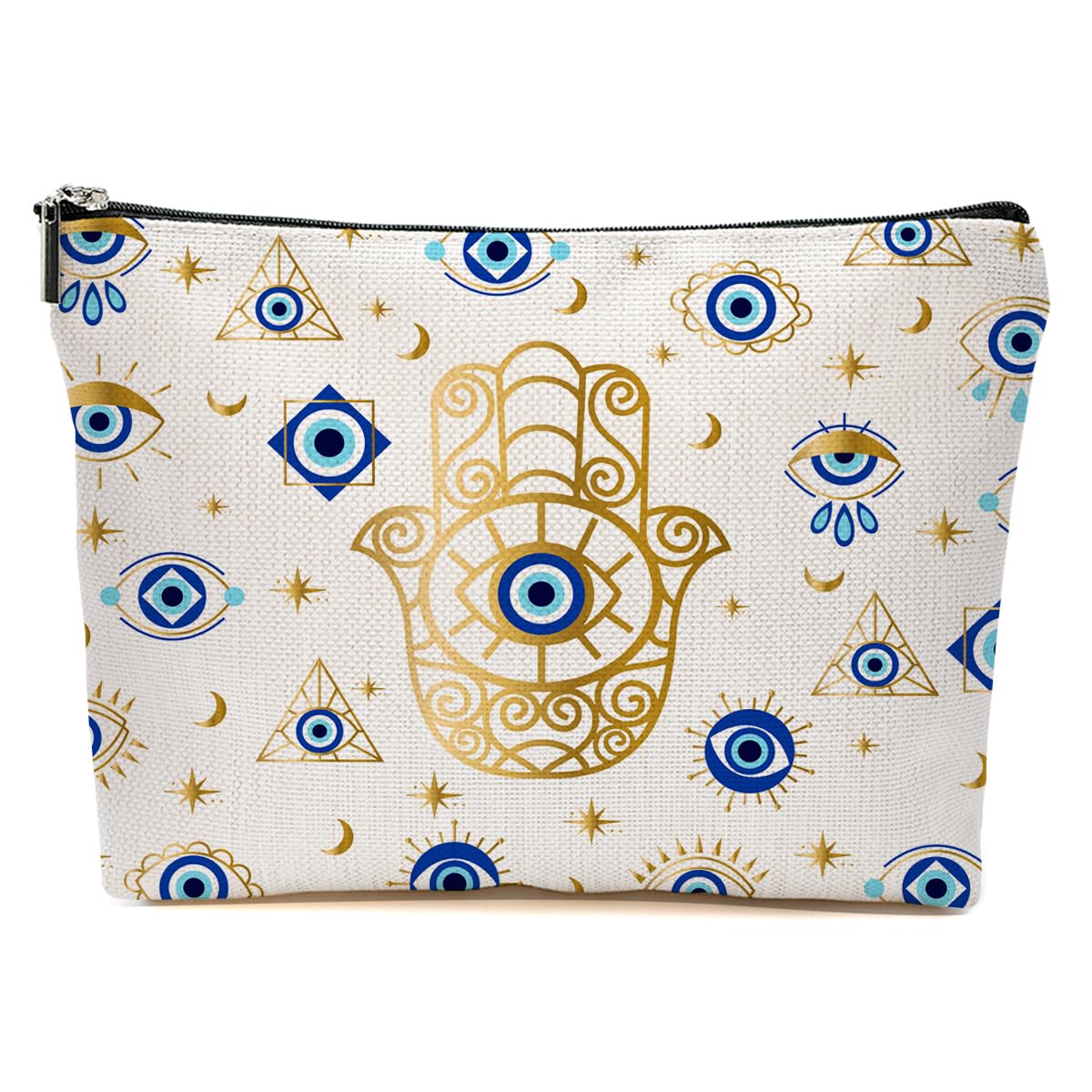 JIUWEIHU Goth Cat Makeup Bag, Funny Cat Cosmetic Bags Travel Organizer Bag