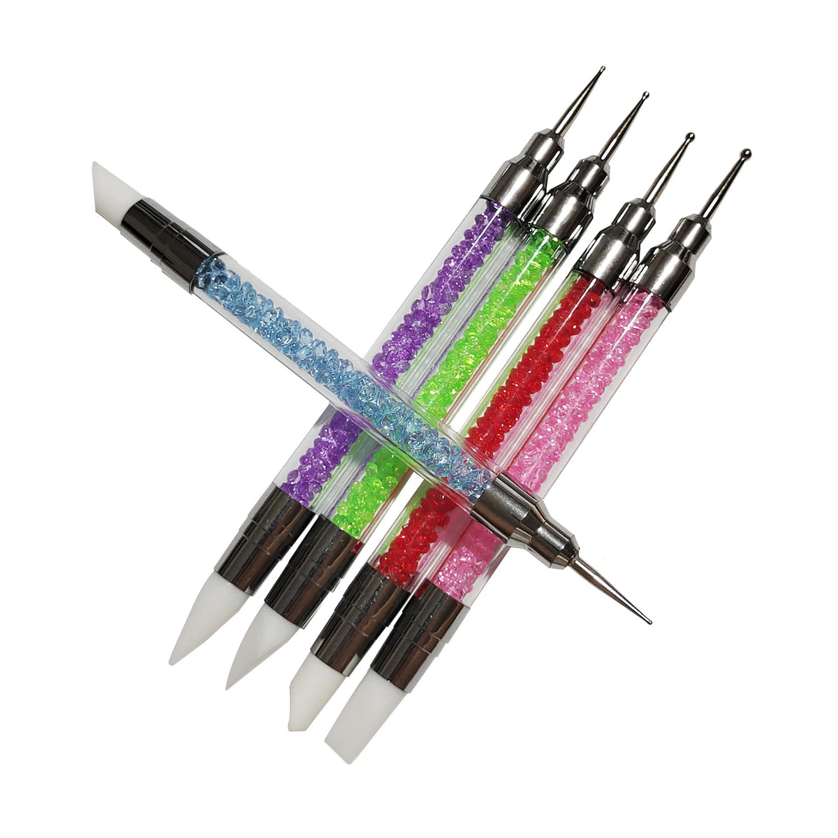 5 Pcs Nail Art Sculpture Pen Dual Tipped Silicone Nail Tools Nail Art Silicone Brushes for Design Nail Carving Drawing Shaping Effect