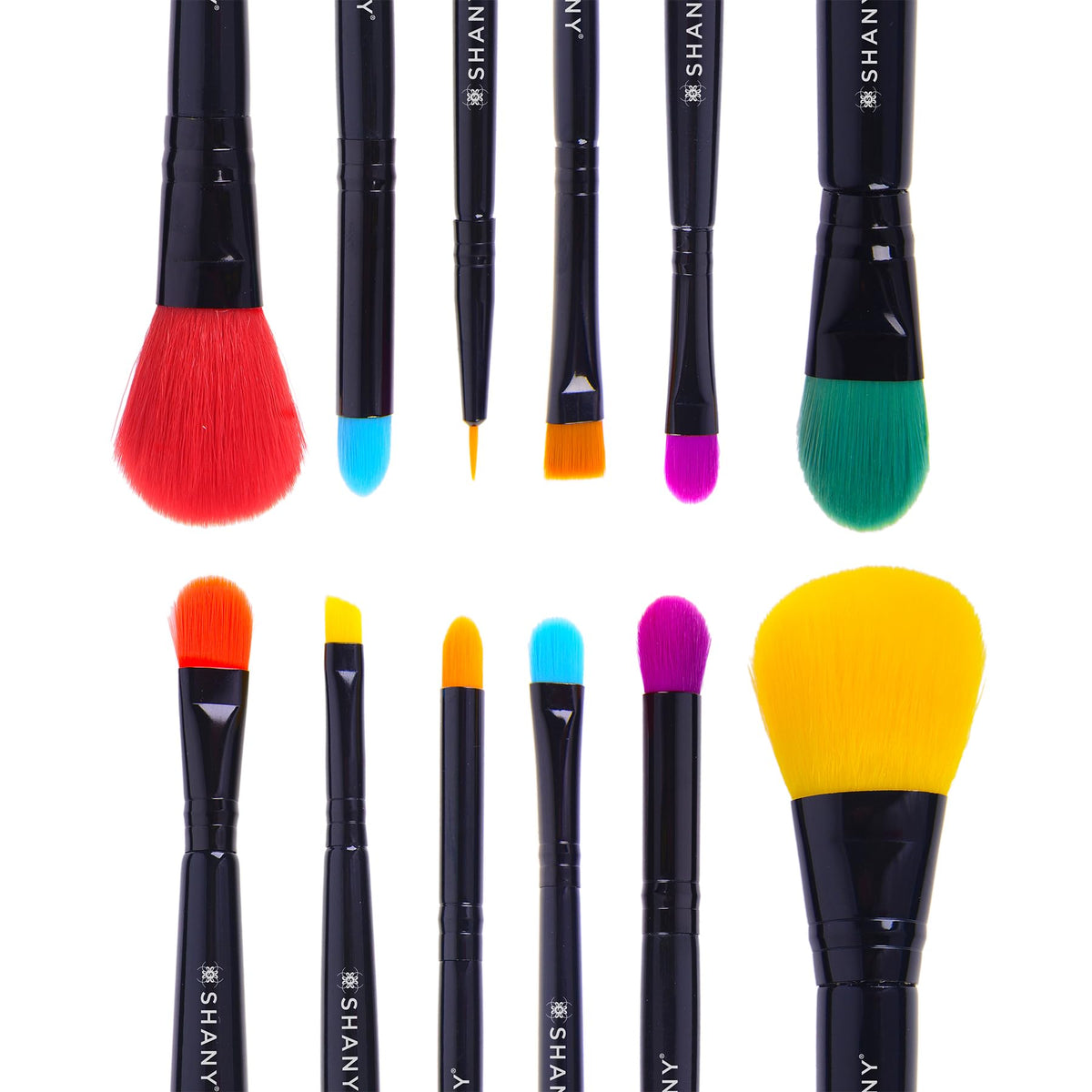 SHANY Vegan Makeup Brushes - 6 PC Double Sided Travel Make up Brushes with Brush storage Pouch - Old Style