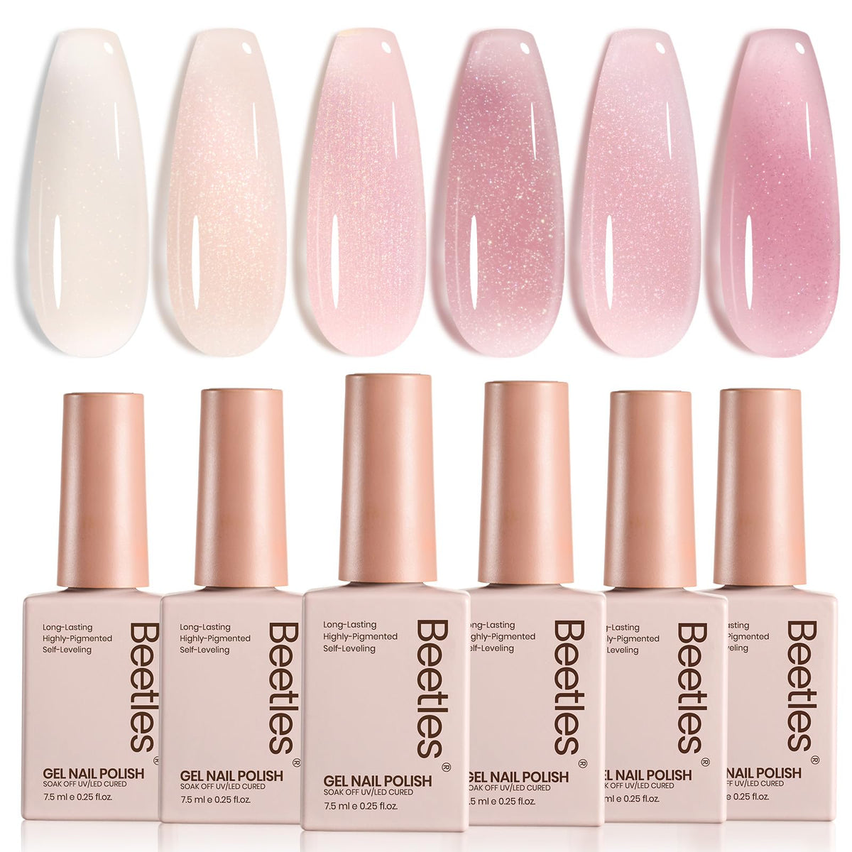 beetles Gel Polish Whispers of Love Jelly Gel Nail Polish Set, 6 Colors