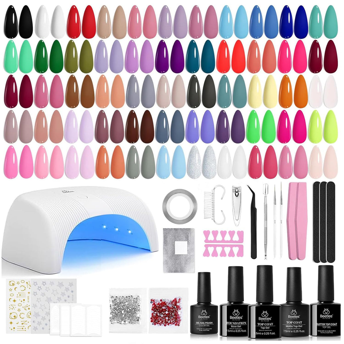 Beetles Fall Gel Polish Set, Fingertip Palette Collection, 32 Colors