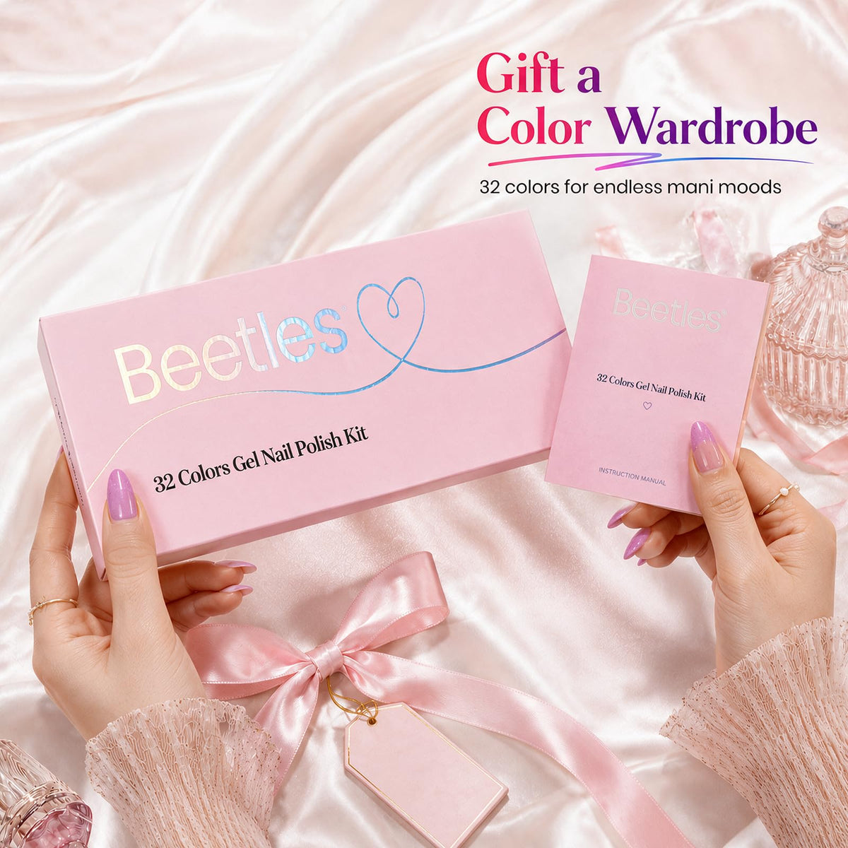 Beetles Gel Nail Polish Kit with U V Light - 80Pcs 55 Colors Gel Nail Kit