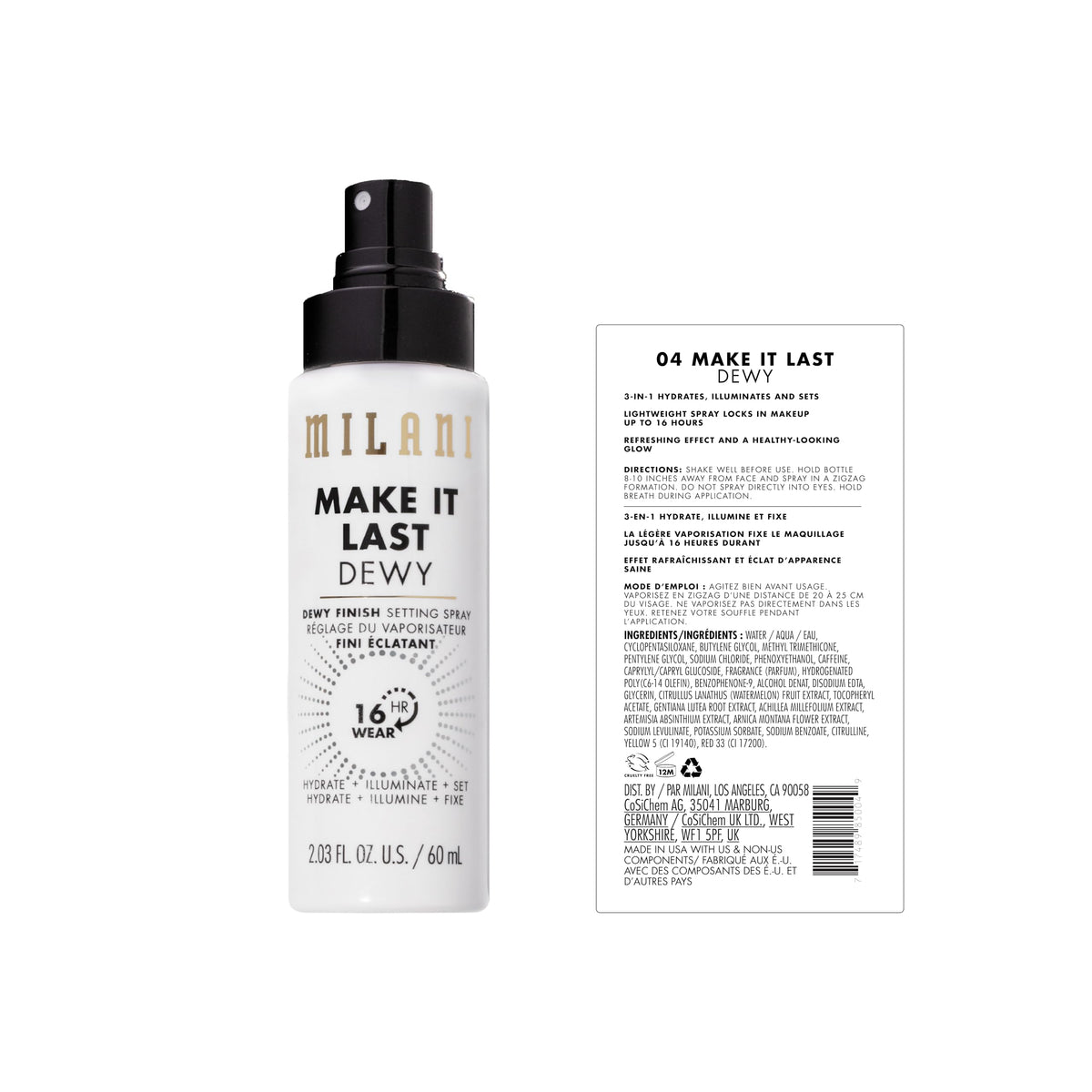 Milani Make It Last Microfine Mist Setting Spray for Makeup - 16 Hour Wear