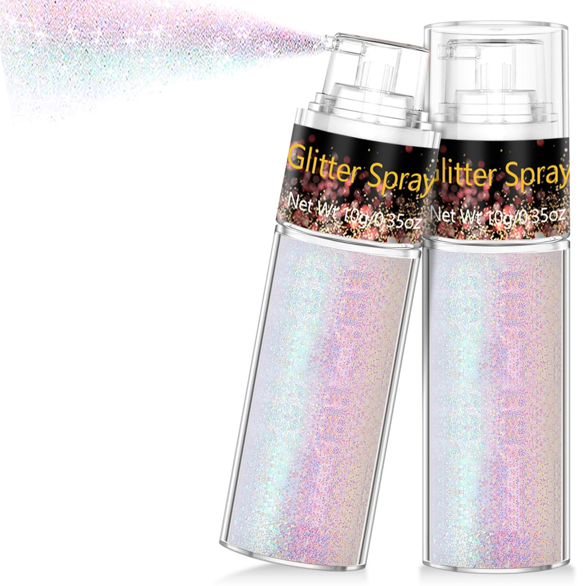 Scarman Hair and Body Glitter Spray, 1PC Glint-Rainbow Hairspray Powder
