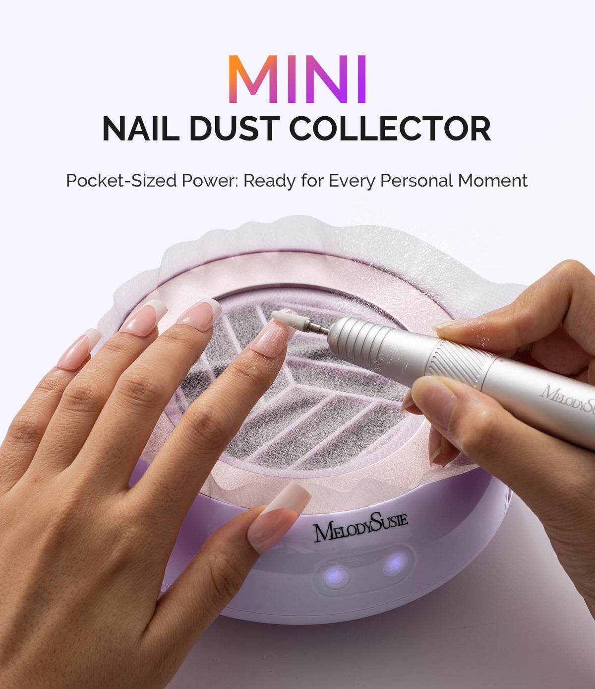 MelodySusie Pocket-Sized Nail Dust Collector HProA for Gel Polish Removal