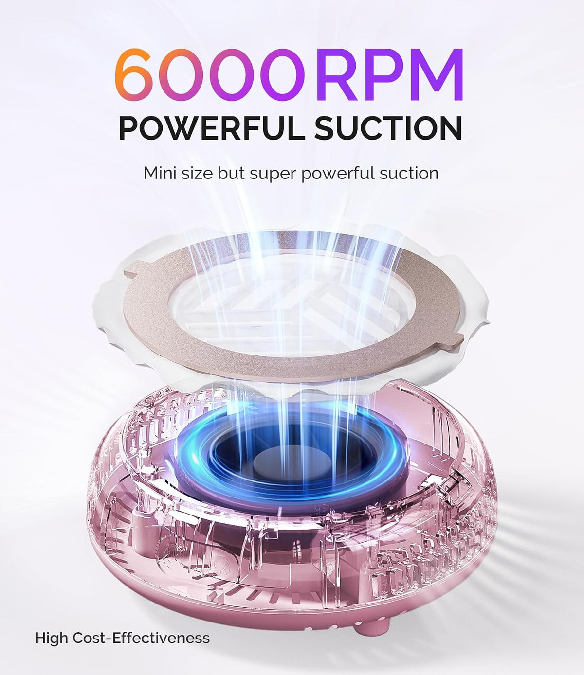 MelodySusie Pocket-Sized Nail Dust Collector HProA for Gel Polish Removal