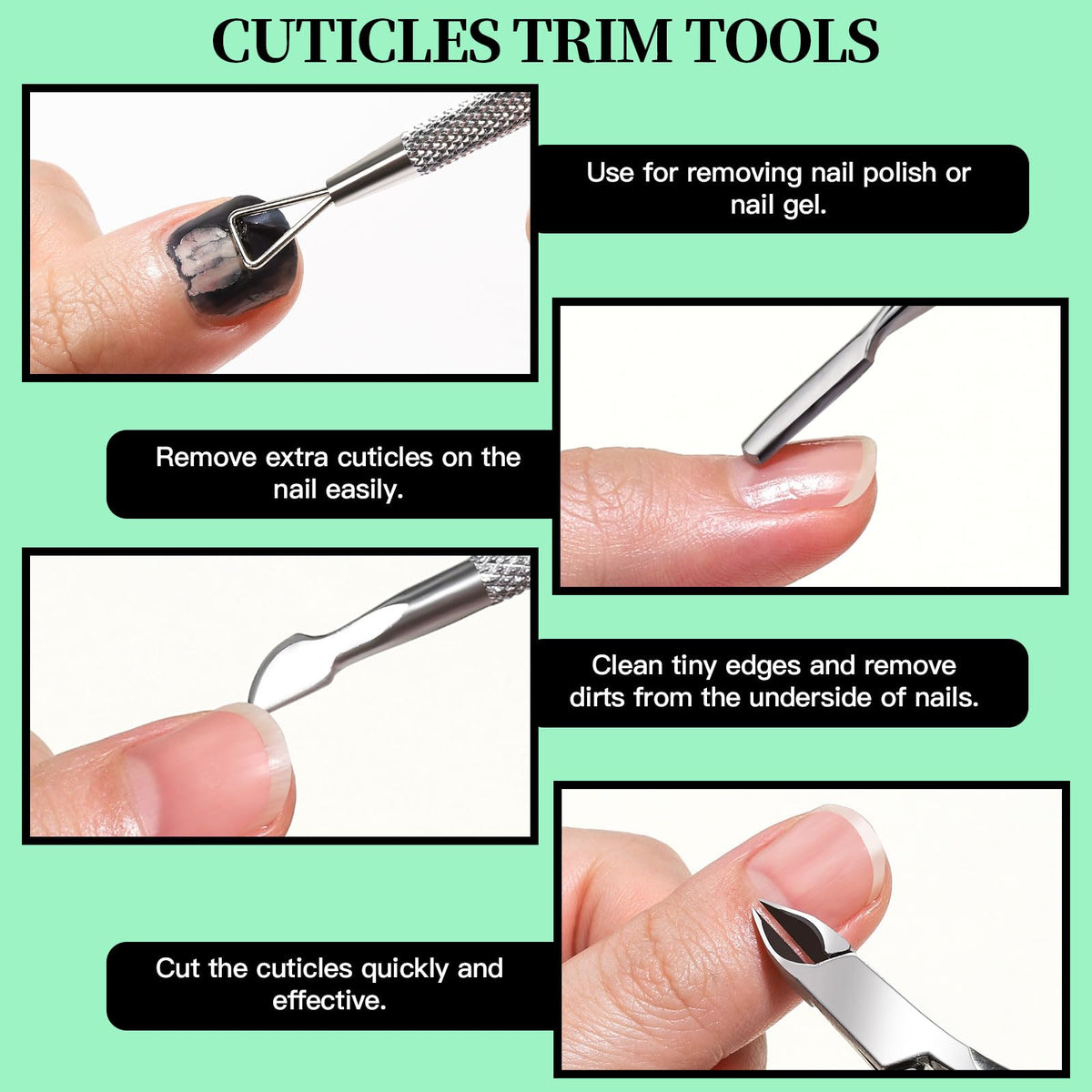 FANDAMEI Nail Care Kit, Nail Files 100/180, Nail Buffer Block, Cuticle Nippers, Cuticle Trimmer, Cuticle Pusher, Nail Tools, Nail Kit, Pedicure & Manicure Tools, Nail Prep Kit, Manicure Kit for Women