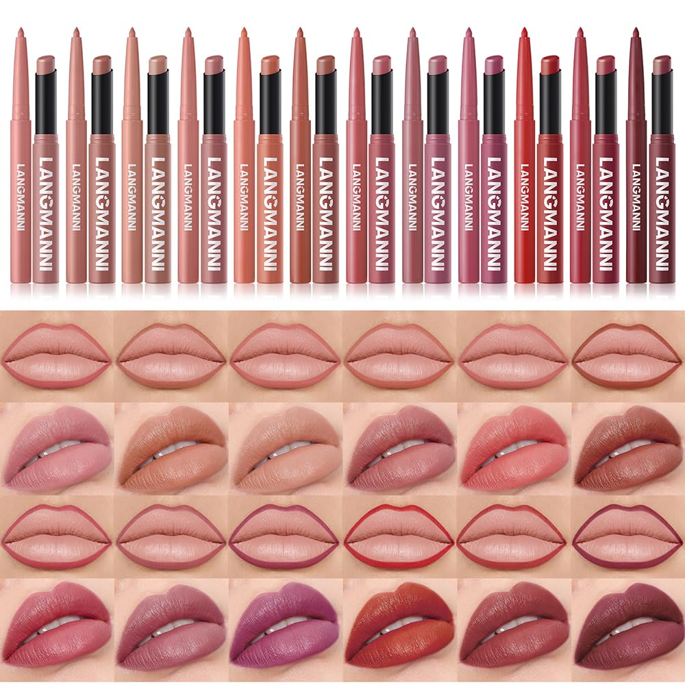12Pcs Matte Liquid Lipstick and Lip Liner Set, Lip Makeup Combo (Set A)