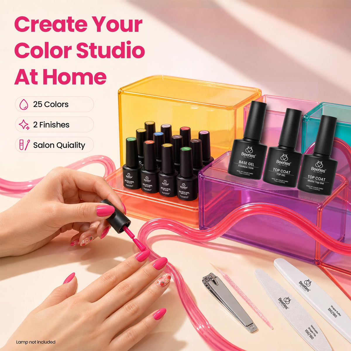 Beetles Gel Nail Polish Kit with U V Light - 80Pcs 55 Colors Gel Nail Kit