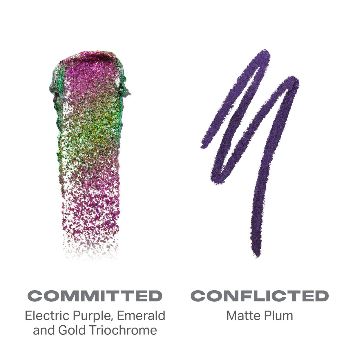 Morphe Mixed Signals Dual-Ended Eyeshadow Stick - Cream Eyeshadow Pigment & Chrome Liquid Flakes for Bold, Layered Eye Makeup Looks - Committed/Conflicted (0.028 oz)