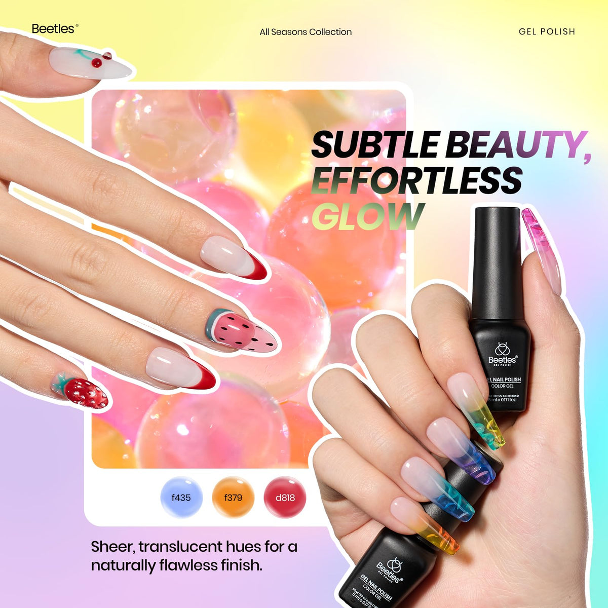 Beetles Cat Eye Gel Nail Polish Set, 36 Colors Magnetic Fall Gel Polish Kit