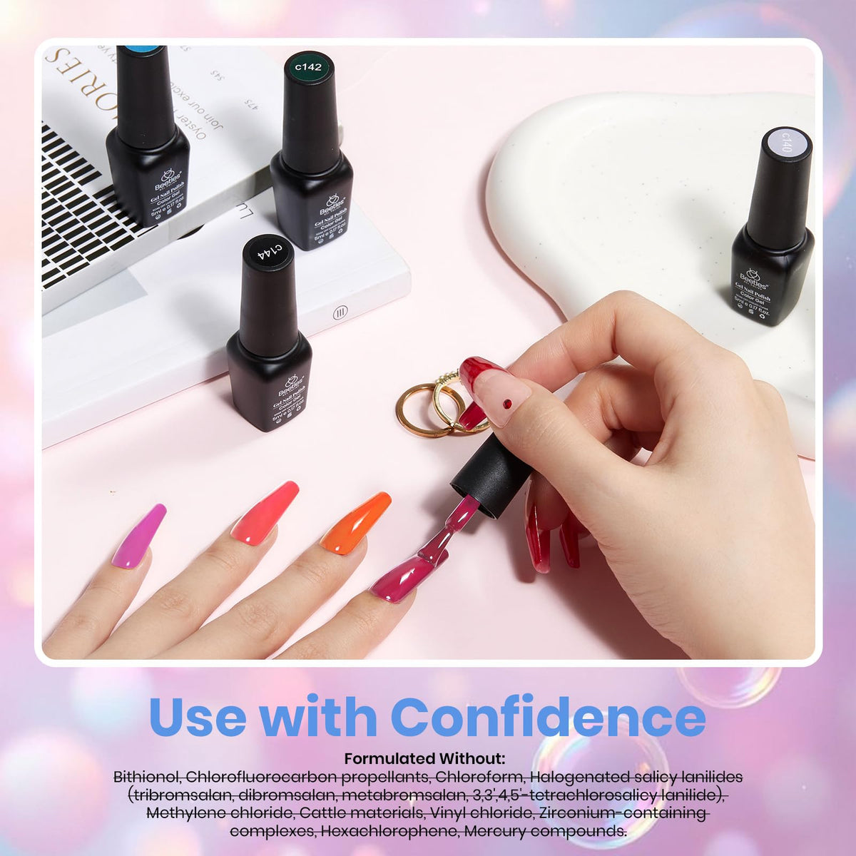 Beetles Fall Gel Nail Polish Set, 20 Colors Orange Yellow Brown