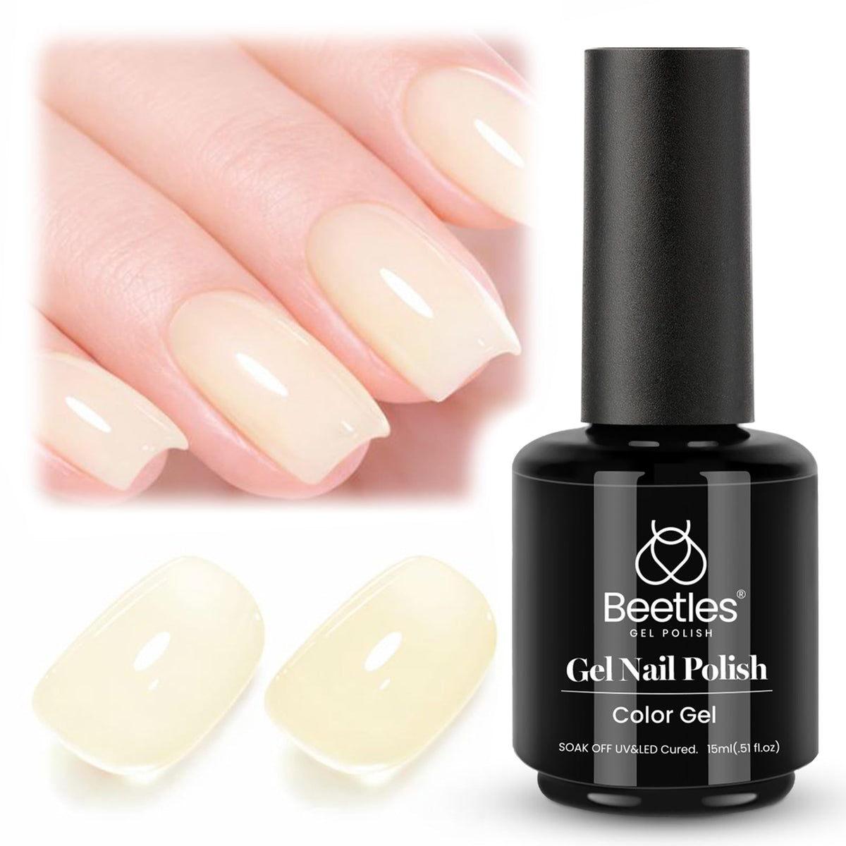 Beetles White Gel Nail Polish, 1pc 15ml White Gel Polish