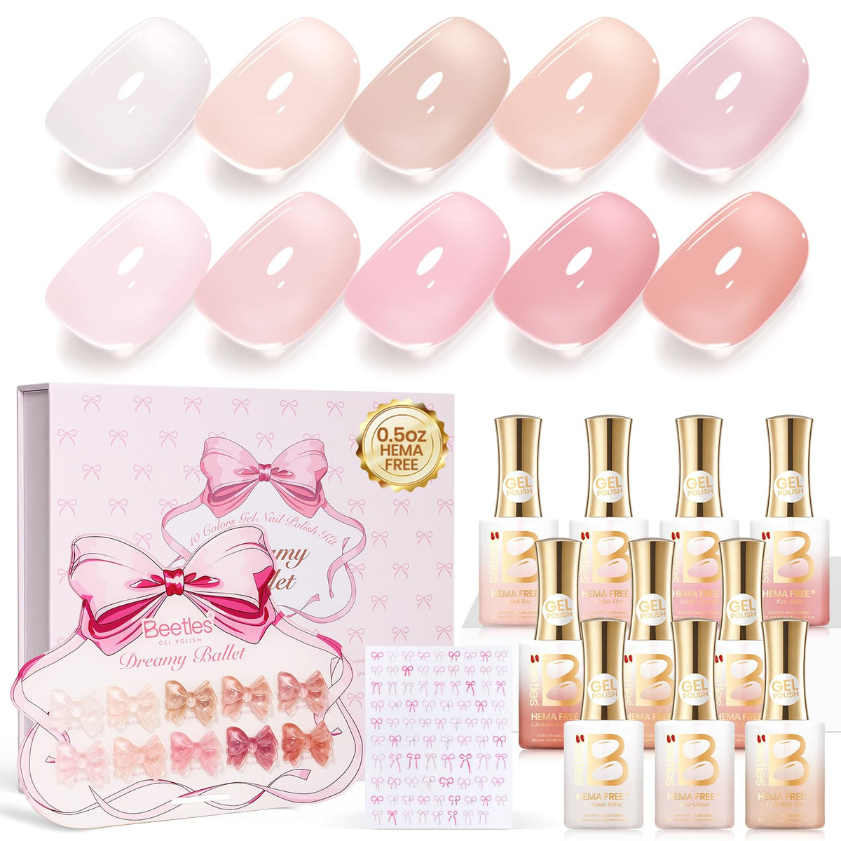 Beetles Fall Gel Nail Polish Set, 20 Colors Orange Yellow Brown