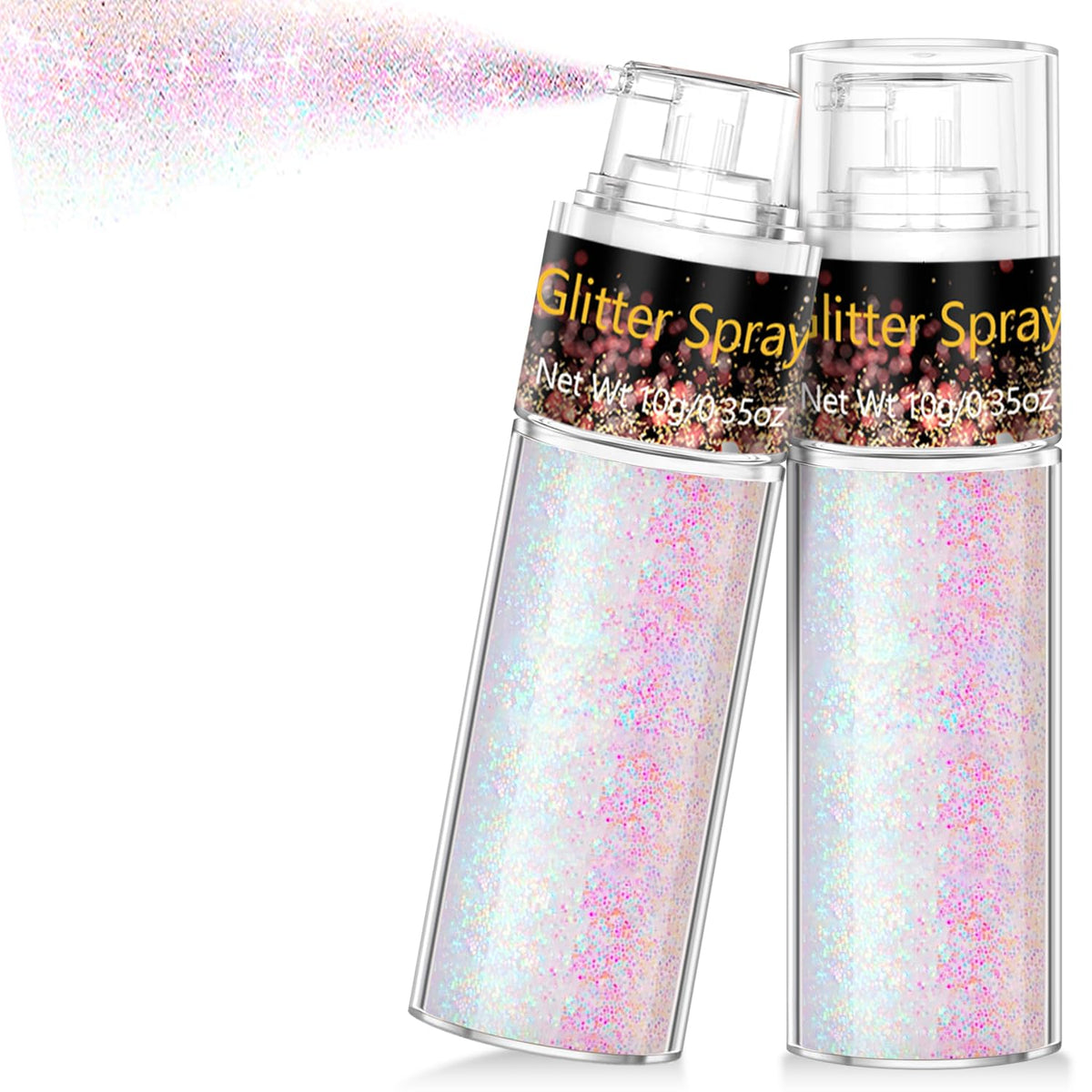 Scarman Hair and Body Glitter Spray, 1PC Glint-Rainbow Hairspray Powder