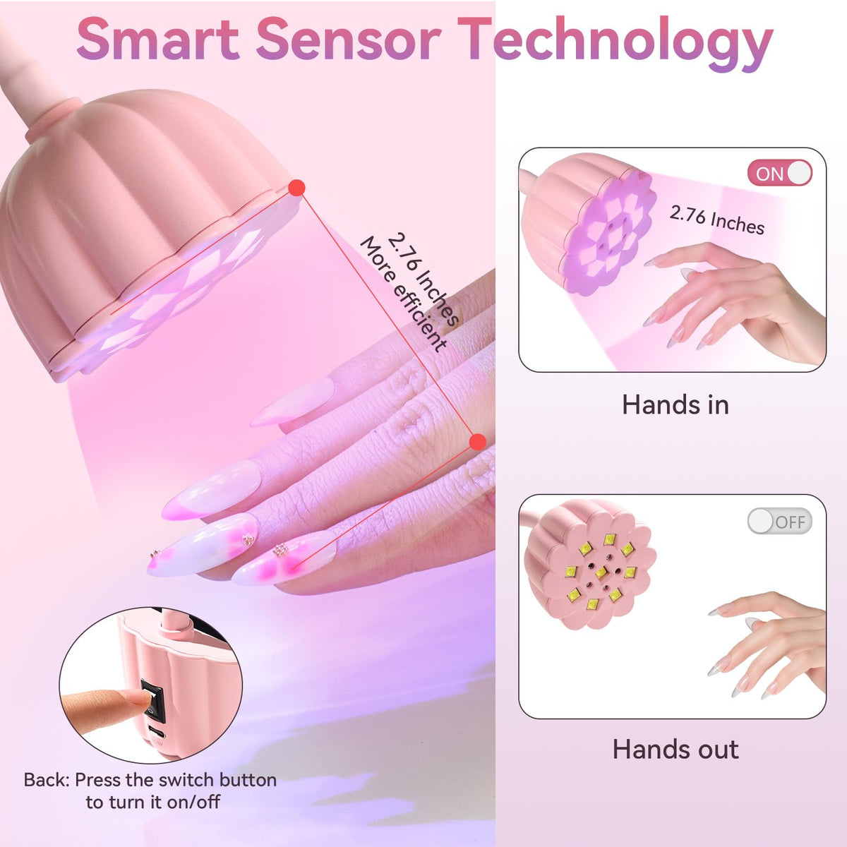 Makartt Cordless Gooseneck UV Nail Lamp for Gel-X Nails, Home DIY Use