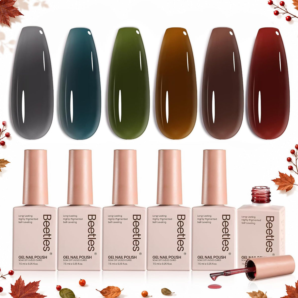 beetles Gel Polish Whispers of Love Jelly Gel Nail Polish Set, 6 Colors