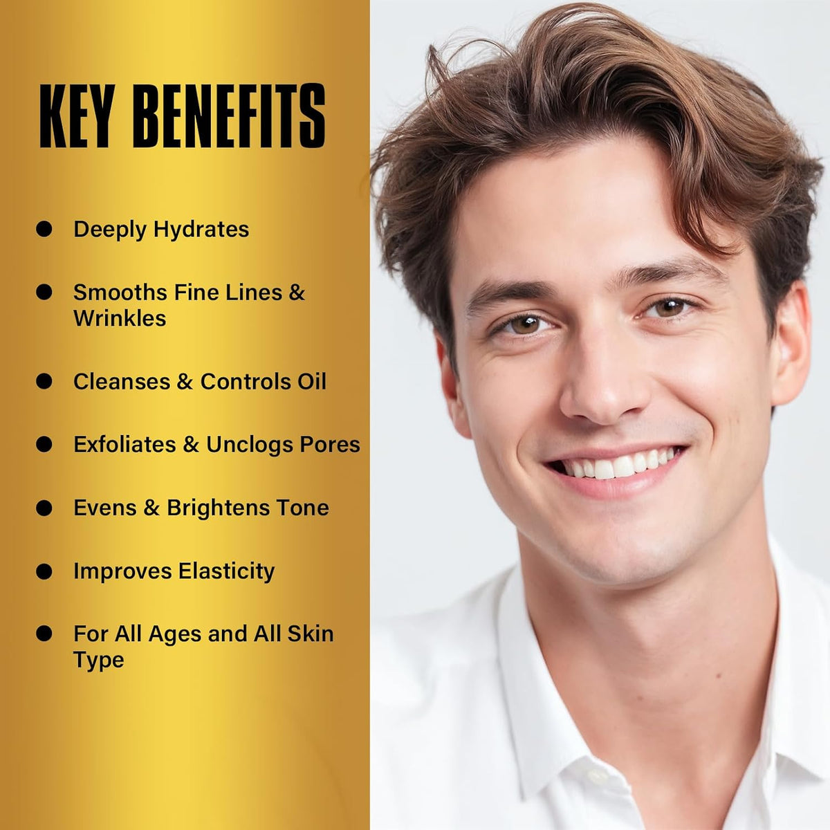 Mens Facial Skin Care Gift Set for Anti-Aging & Hydration, Face Routine Kit