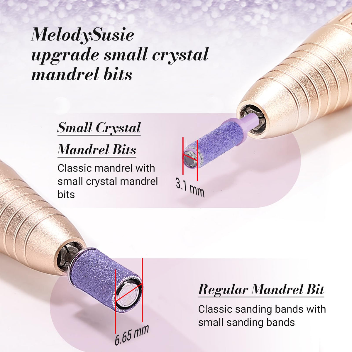 MelodySusie 120 Pcs Nail Drill Bits Small Sanding Bands for 3.1mm Mandrel Bit, 180 Fine Grit Nail File for Acrylic Nails Gel Manicures and Pedicure, Pink (Only Sanding Bands)