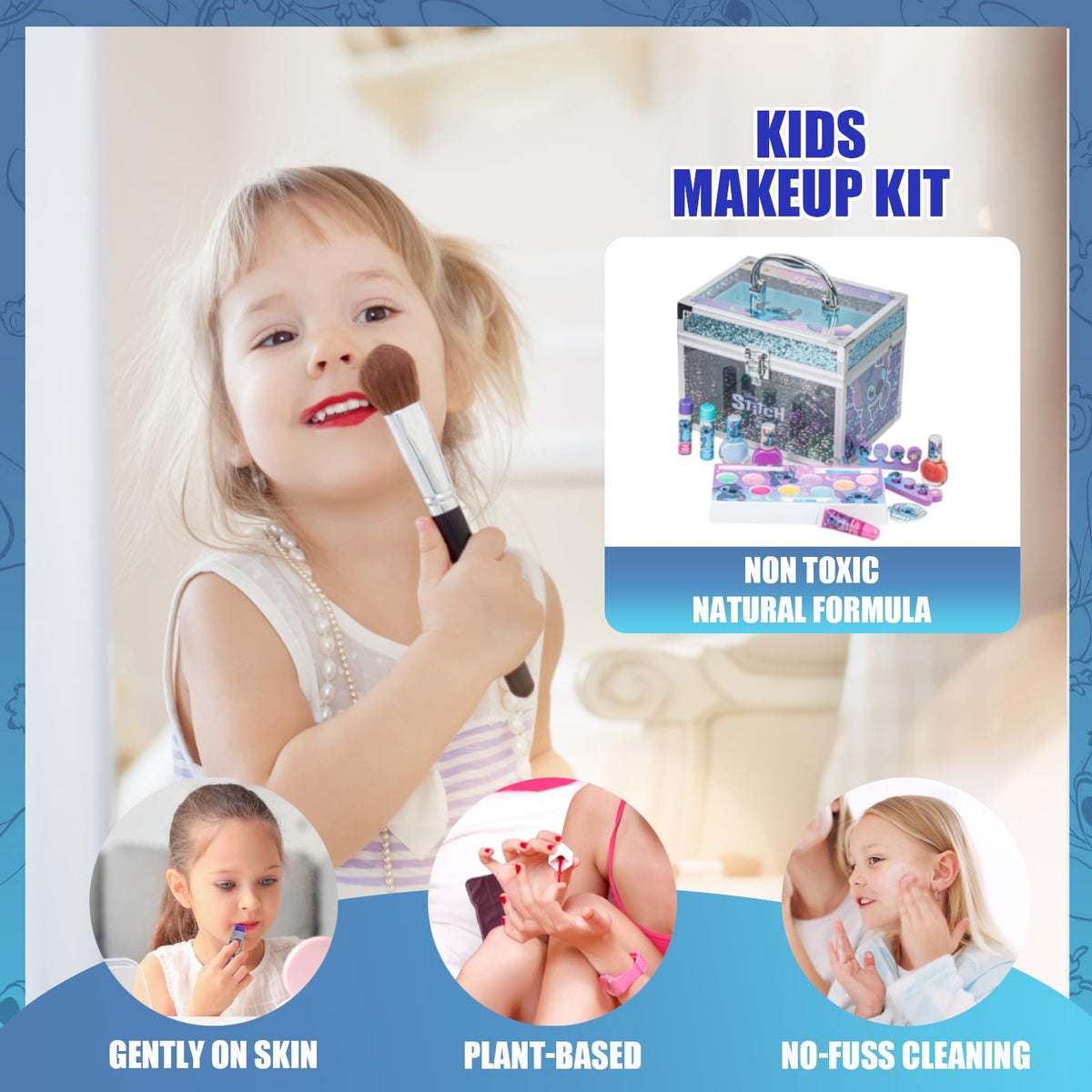 Hello Kitty Train Case Beauty Set with Washable Makeup, Ages 3+