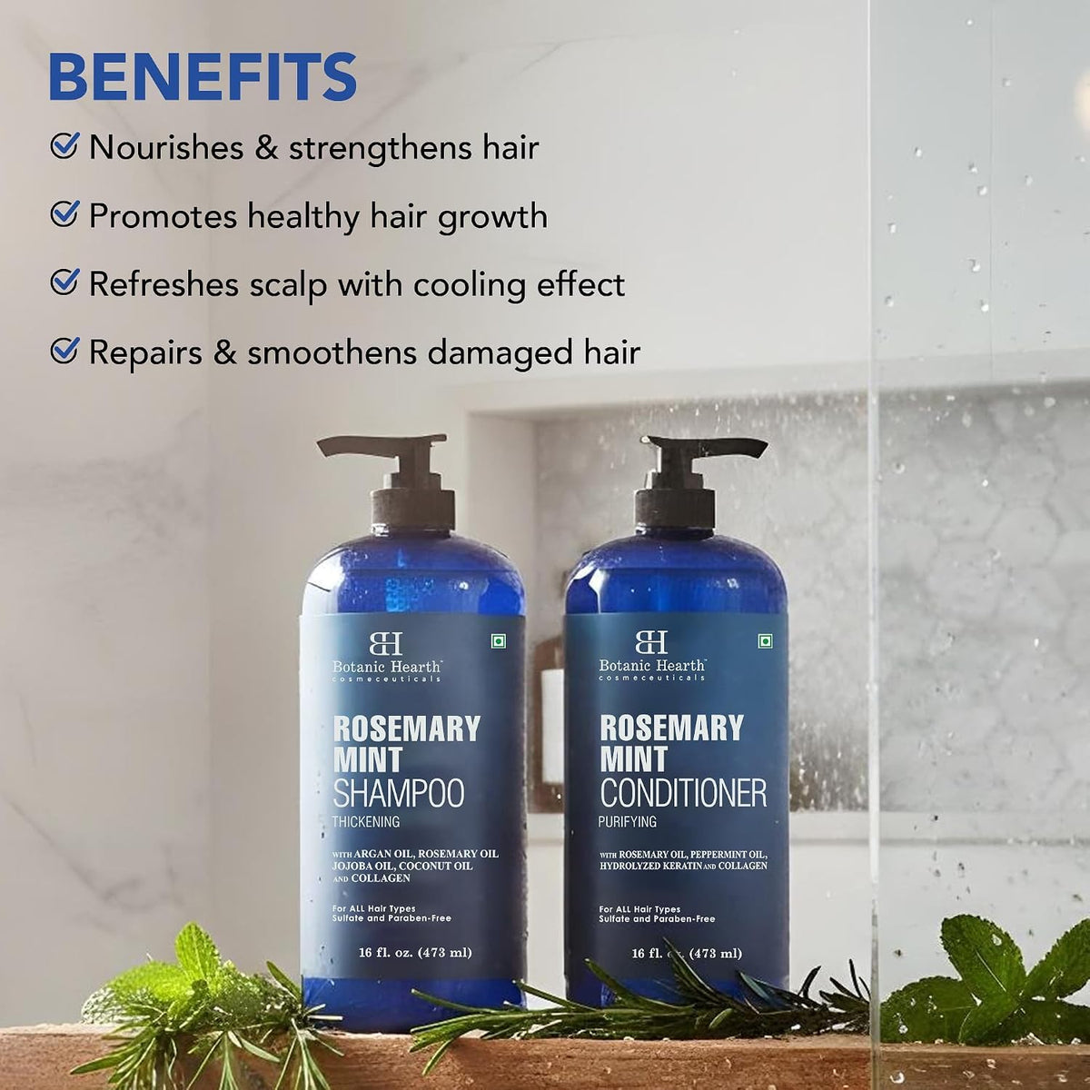 Botanic Hearth Tea Tree Shampoo And Conditioner Set - 16 Fl oz Each