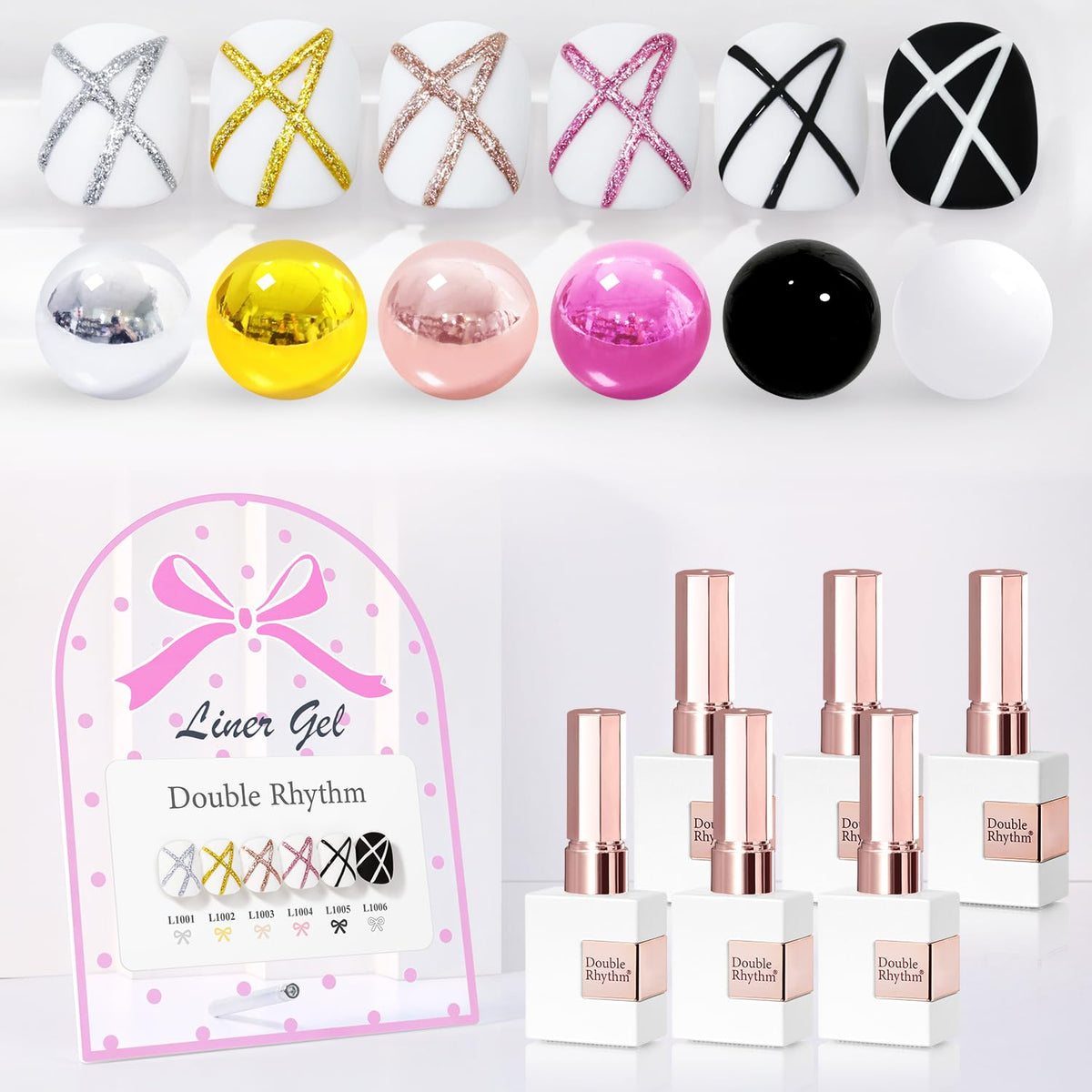 Double Rhythm 6 Pcs 15 ML Gel Polish Set Same Color Same Bottle Soak Off Gel Polish Kit Nail Art Manicure Salon DIY at Home for Women (Dark Light Brown Orange Maroon-T6-6)