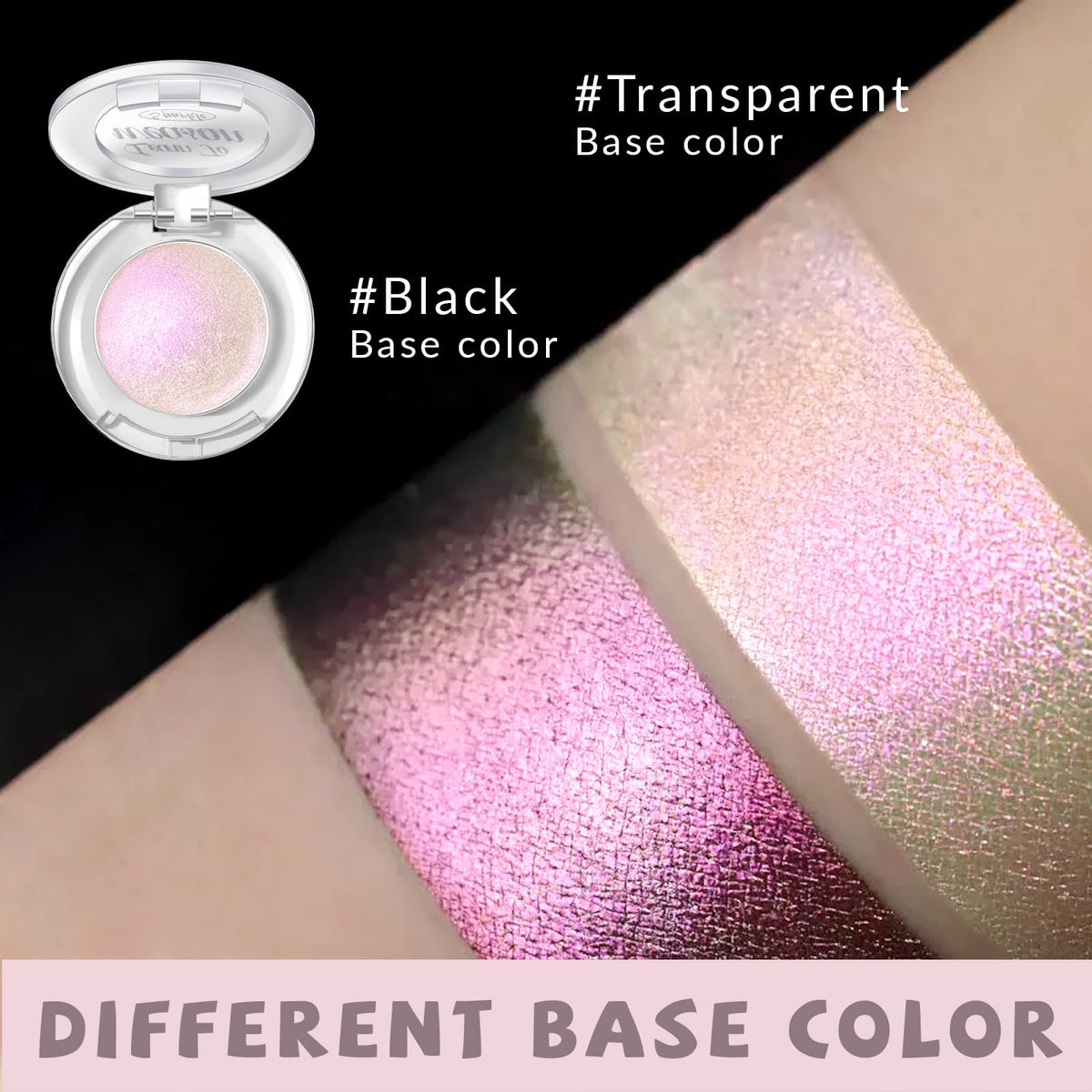HOSAILY Holographic Duochrome Blue Glitter Eyeshadow, Color Shift Metallic Shimmer Eyeshadow Palette, Chameleon Sparkle Inner Corner Eye Highlighter, Iridescent Eye Shadow Palette Fairy Makeup#04