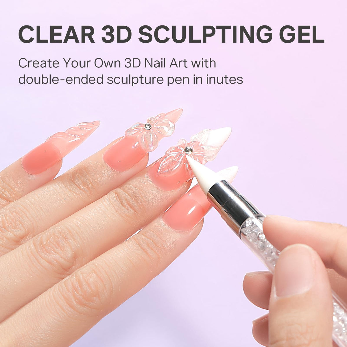 MIZHSE 3D Nail Scupting Gel for Nail Art, 6PCS Neon Colors Non-sticky