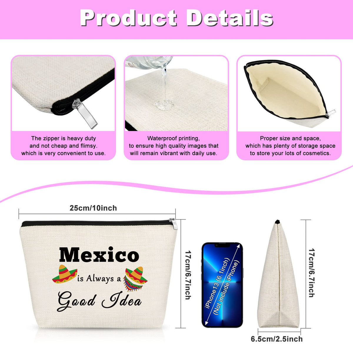 Friendship Gift Makeup Bag Gift for Women Best Friends Gift Cosmetic Bag Novelty Gift Female Birthday Christmas New Year Gifts for Friends Graphic Sarcastic Gift for Coworkers Employer Sister
